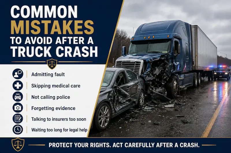 common mistakes to avoid after a truck crash