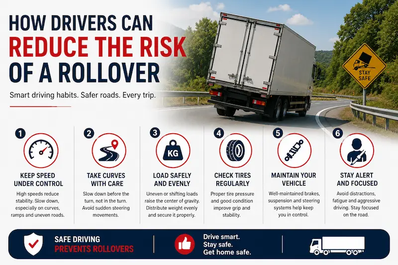 how drivers can reduce the risk of a rollover