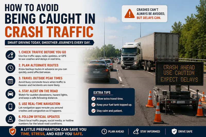 how to avoid being caught in crash traffic