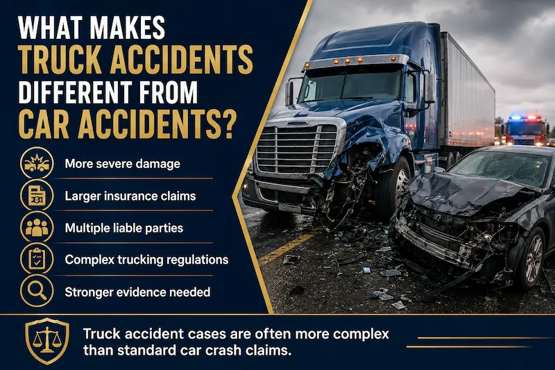 what makes truck accidents different from car accidents