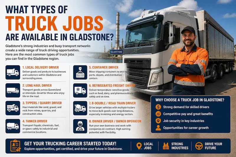 what types of truck jobs are available in gladstone