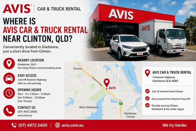 where is avis car & truck rental near clinton, qld